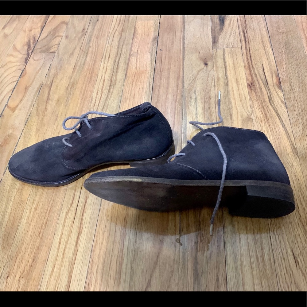 Italian Brown Leather Suede Ankle Boots